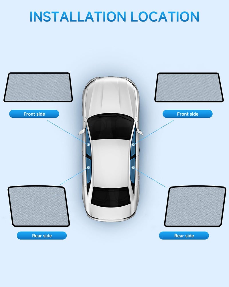 RSACET Car Window Shades for Toyota RAV4(2013-2018),4 Pack Car Window Cover for Baby Sun Shade Blocker Breathable Mesh,Reduce UV Rays & Heat Insulation Privacy Protection for Camping, Travel, Sleep - Image 2